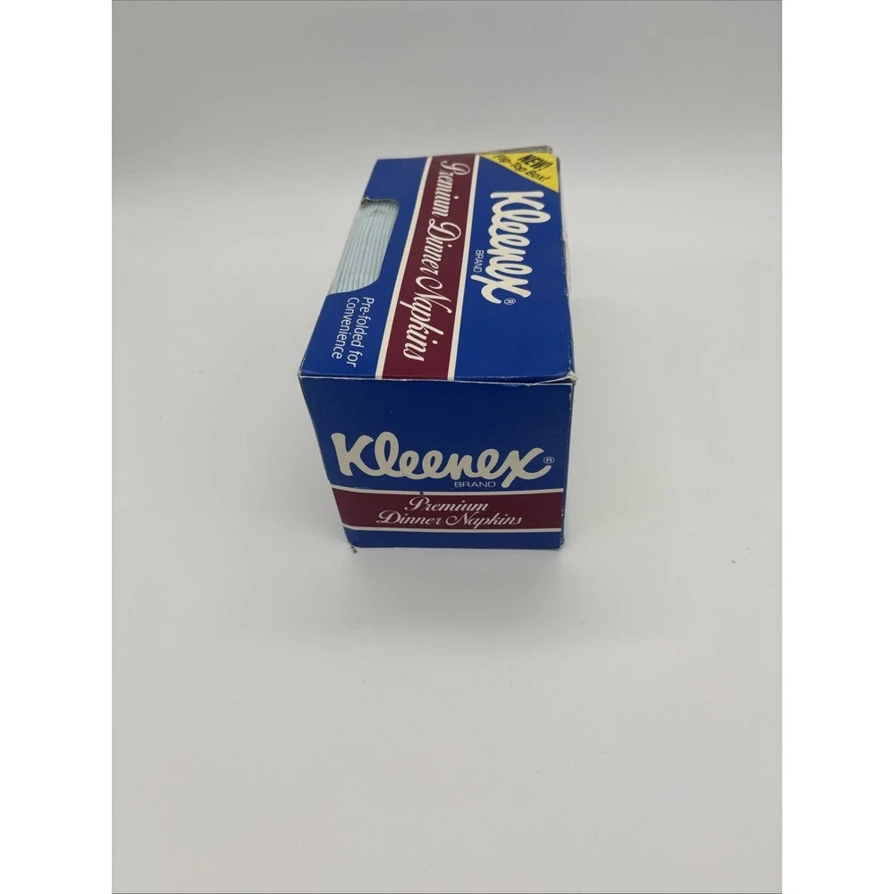 New Vintage Kleenex Dinner Napkins Flip Top Box 1989 Sealed USA‎